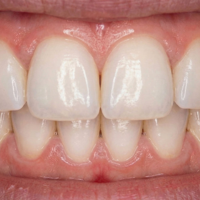 Before and after water flossing